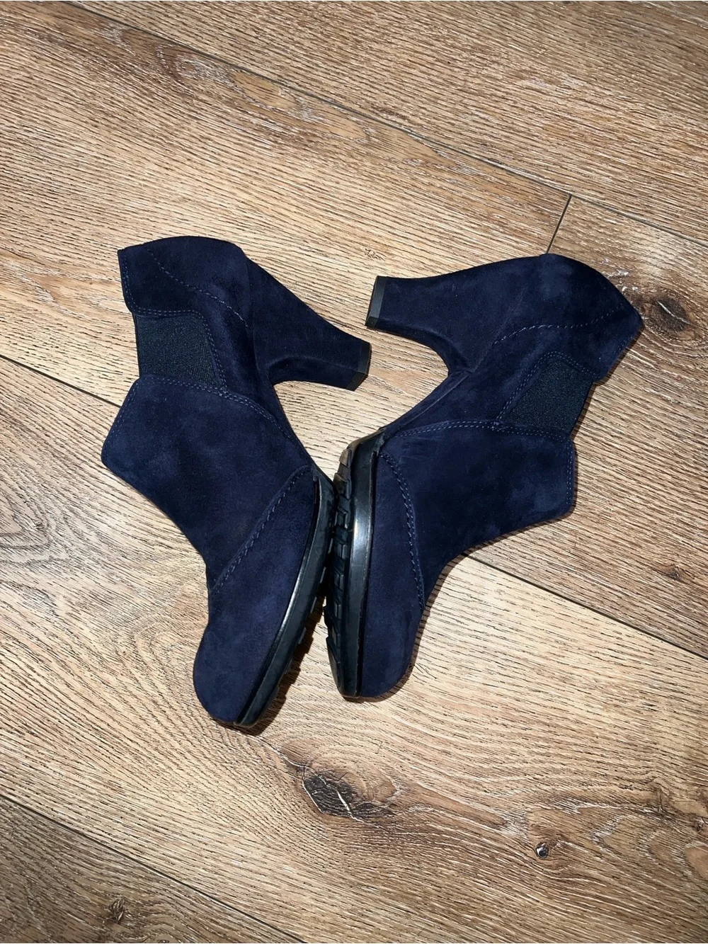 Paul Green Navy Suede Ankle Booties Size 5.5/8US